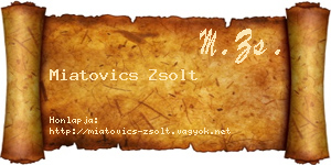 Miatovics Zsolt névjegykártya